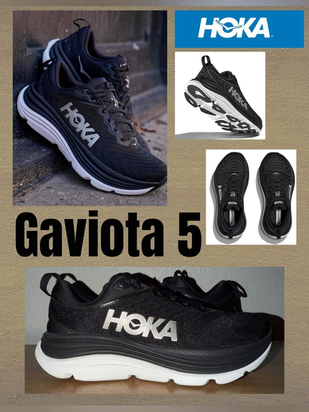 Hoka Gaviota 5 - Black/White